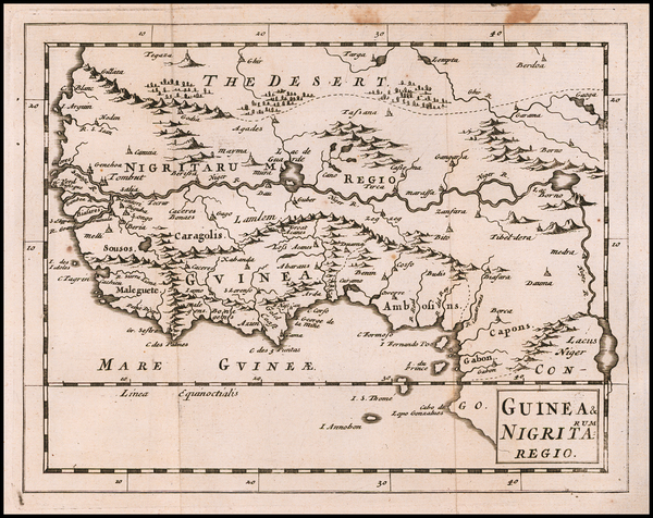 85-West Africa Map By Sir Jonas Moore