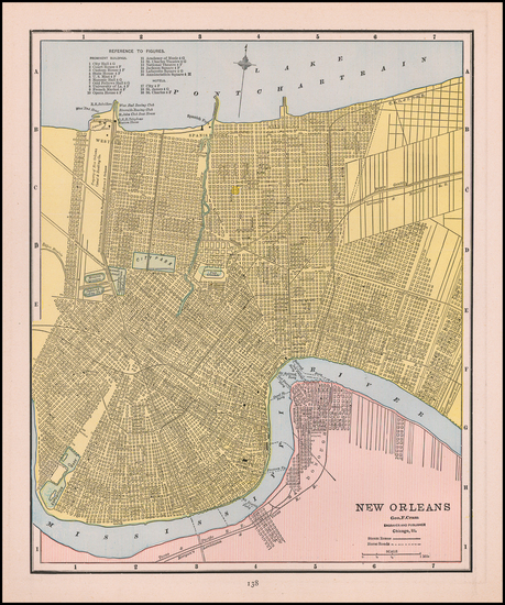 23-Louisiana Map By George F. Cram