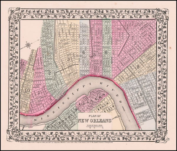 77-South Map By Samuel Augustus Mitchell Jr. / William Bradley