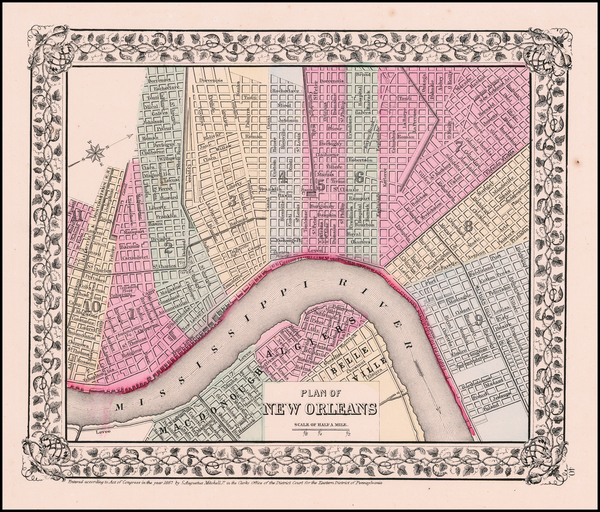 0-South Map By Samuel Augustus Mitchell Jr. / William Bradley