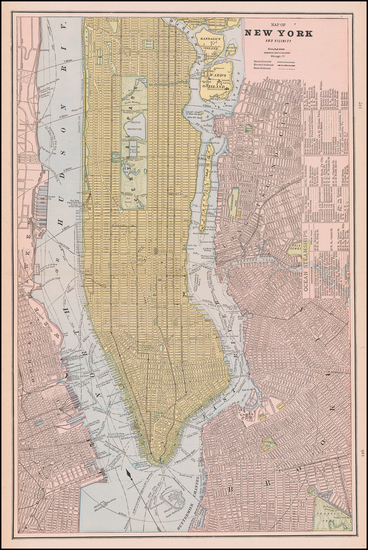 95-New York City Map By George F. Cram