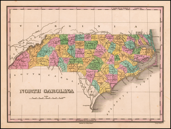 80-North Carolina Map By Anthony Finley