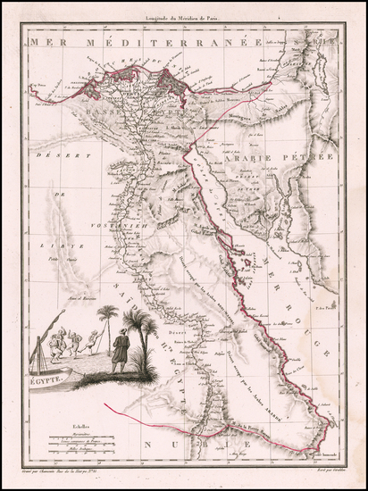 37-Egypt Map By Conrad Malte-Brun