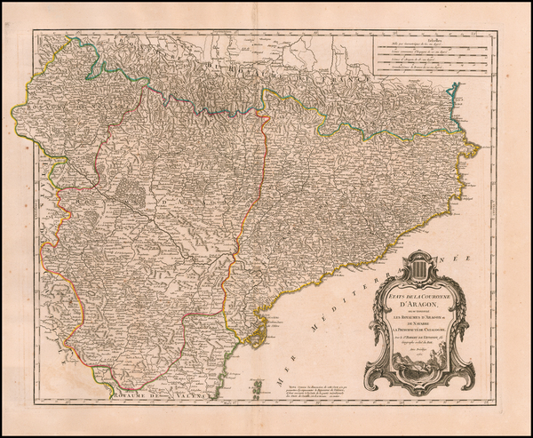 43-Spain Map By Didier Robert de Vaugondy