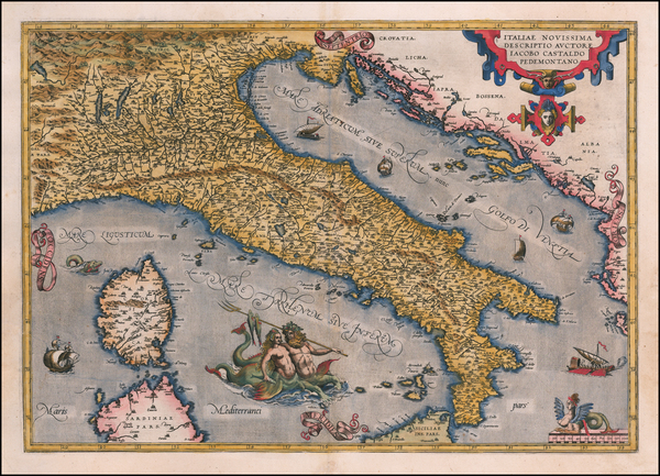 33-Italy Map By Abraham Ortelius