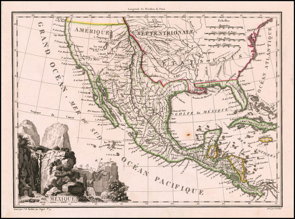 87-Southwest, Rocky Mountains, Mexico and California Map By Conrad Malte-Brun