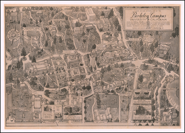 6-Pictorial Maps, California and Other California Cities Map By Milt Schenkofsky