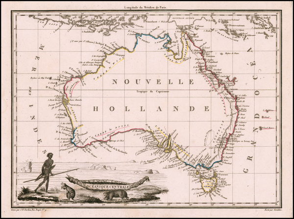 46-Australia Map By Conrad Malte-Brun