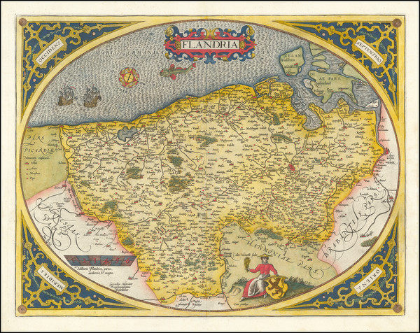 84-Belgium Map By Abraham Ortelius