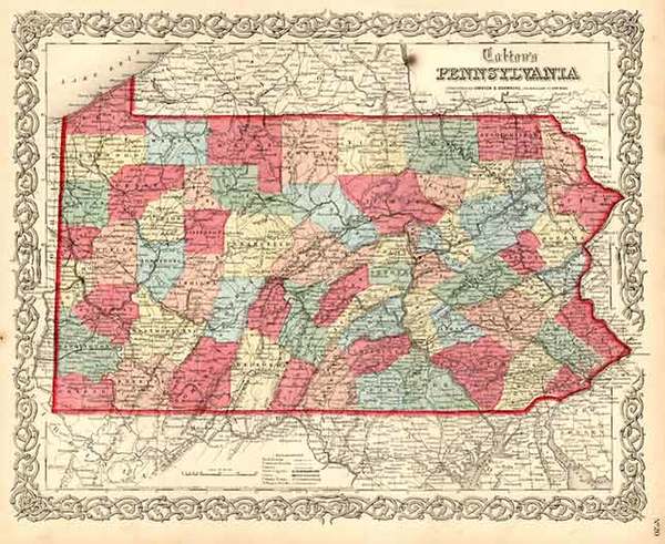 96-Mid-Atlantic Map By Joseph Hutchins Colton