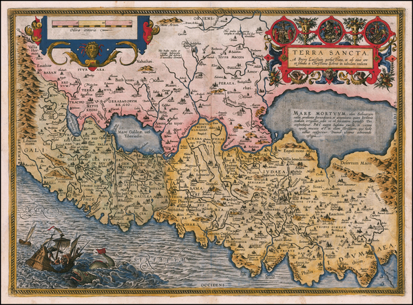 21-Holy Land Map By Abraham Ortelius