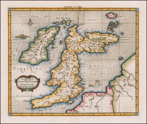 83-British Isles Map By  Gerard Mercator
