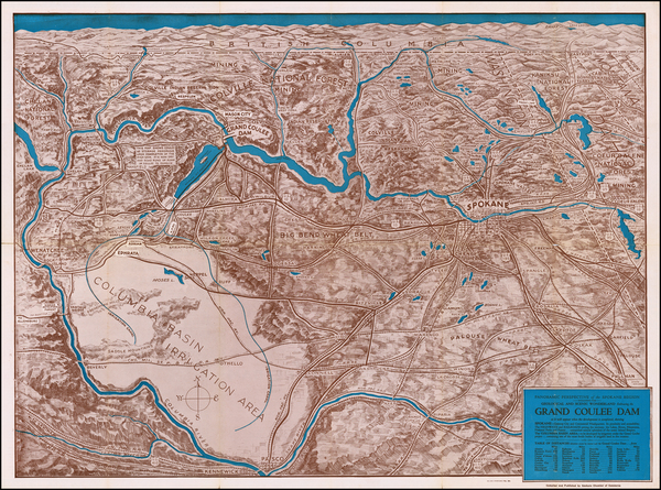 12-Washington and Pictorial Maps Map By Spokane Chamber of Commerce