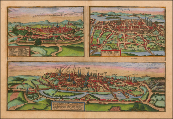 16-Other French Cities Map By Georg Braun  &  Frans Hogenberg