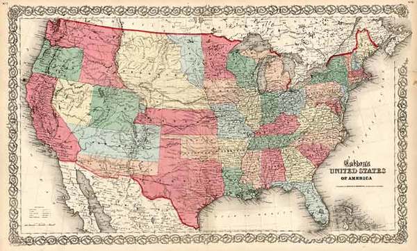 33-United States, Southwest and Rocky Mountains Map By Joseph Hutchins Colton