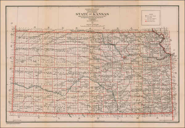 51-Kansas Map By U.S. General Land Office