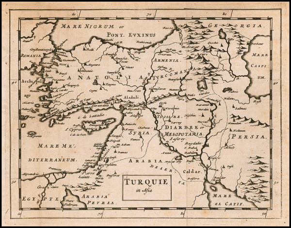 44-Middle East and Turkey & Asia Minor Map By Sir Jonas Moore