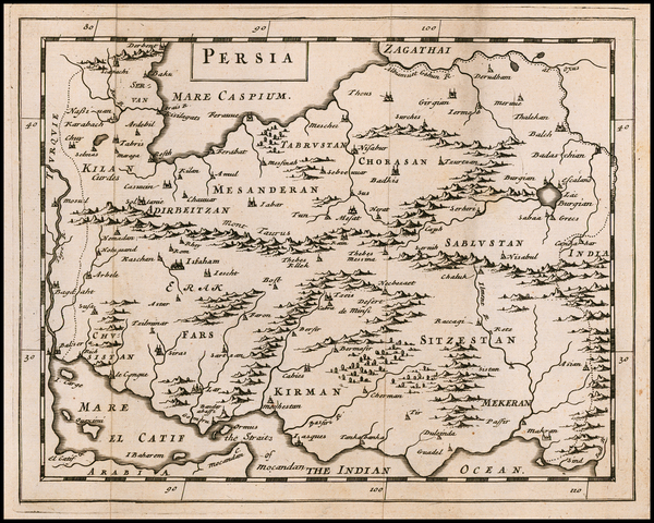 73-Persia & Iraq Map By Sir Jonas Moore