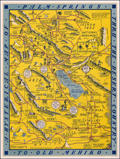 7-Pictorial Maps and California Map By Lindgren Brothers