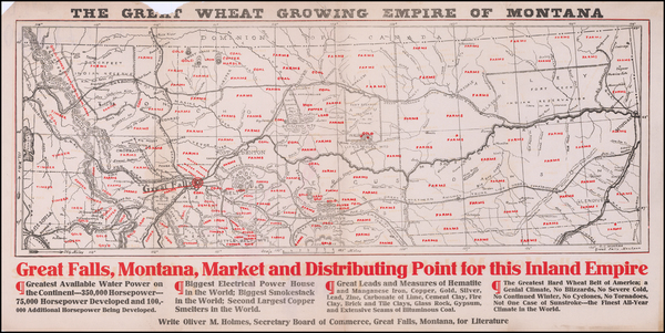 12-Montana Map By Oliver M. Holmes