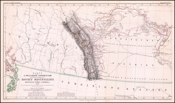 95-Western Canada Map By Augustus Herman Petermann