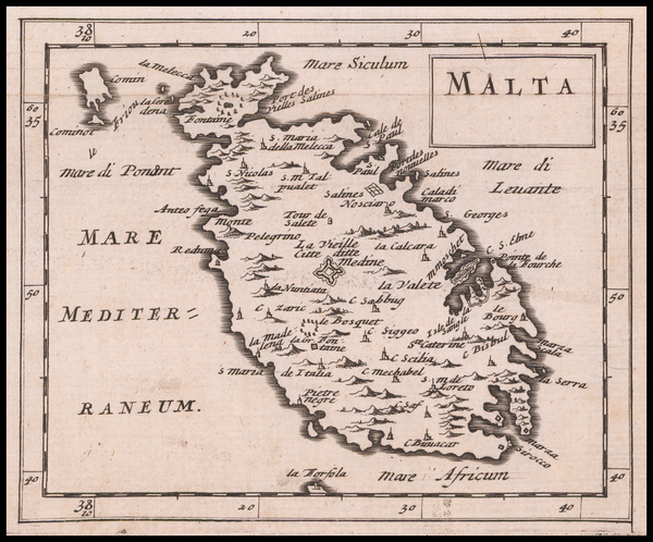 15-Malta Map By Sir Jonas Moore