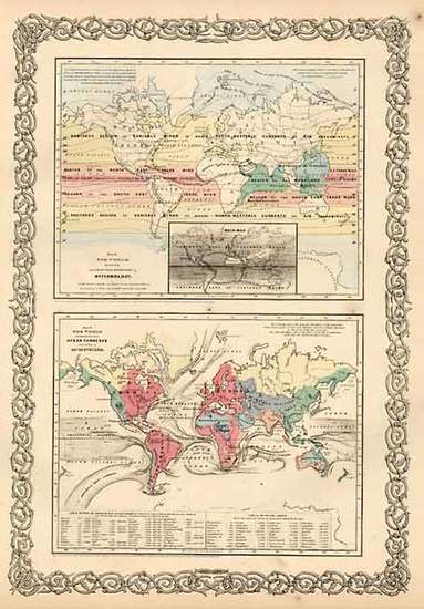 92-World and World Map By Joseph Hutchins Colton