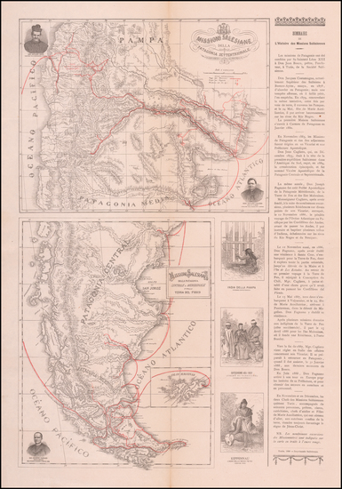 18-Argentina and Chile Map By Imprimerie Salesienne