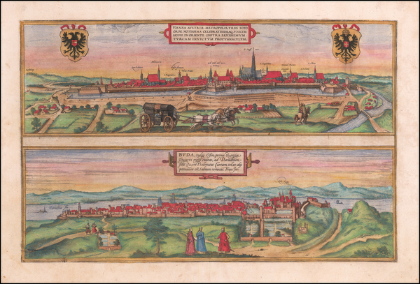 49-Austria and Hungary Map By Georg Braun  &  Frans Hogenberg