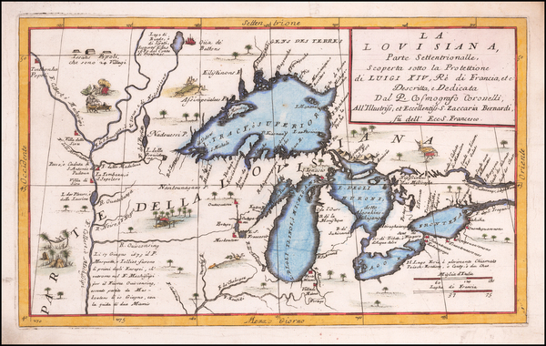 14-Midwest and Canada Map By Vincenzo Maria Coronelli