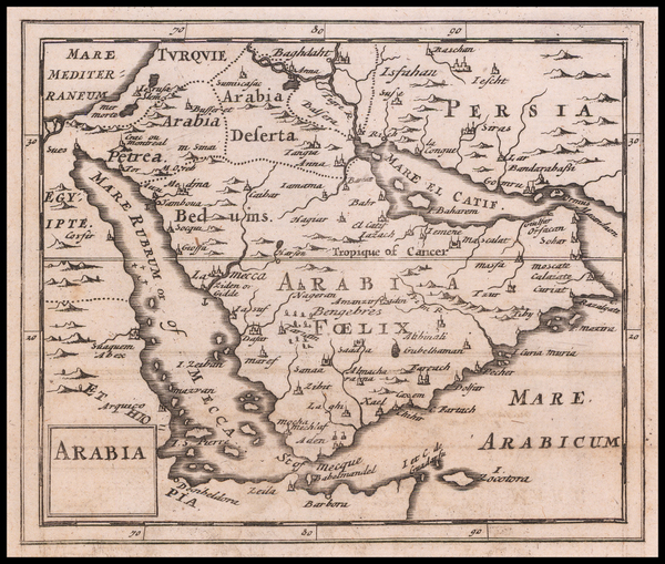 82-Middle East and Arabian Peninsula Map By Sir Jonas Moore