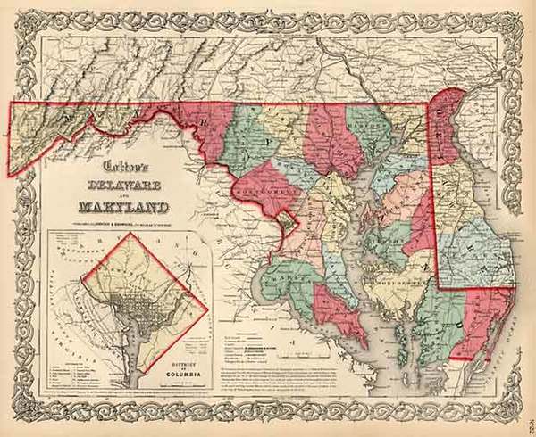 5-Mid-Atlantic Map By Joseph Hutchins Colton