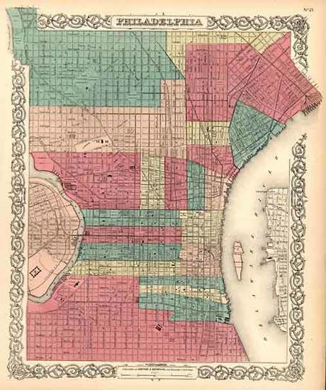 63-Mid-Atlantic Map By Joseph Hutchins Colton