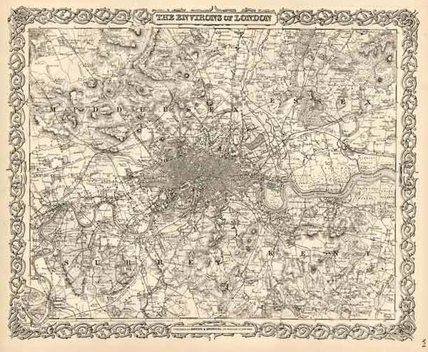 55-Europe and British Isles Map By Joseph Hutchins Colton