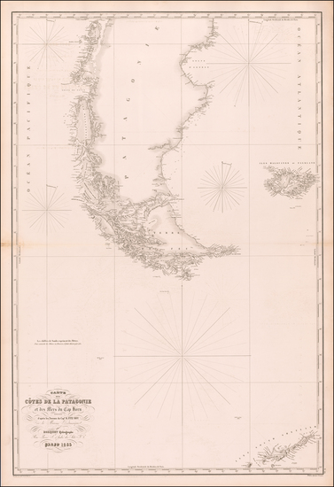 54-Polar Maps, Argentina and Chile Map By Aime Robiquet