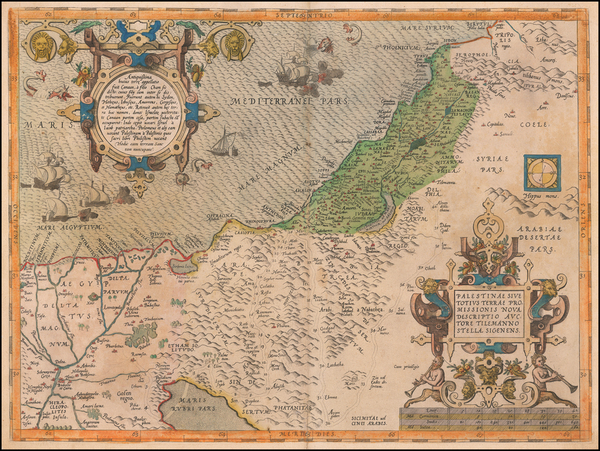 14-Holy Land Map By Abraham Ortelius