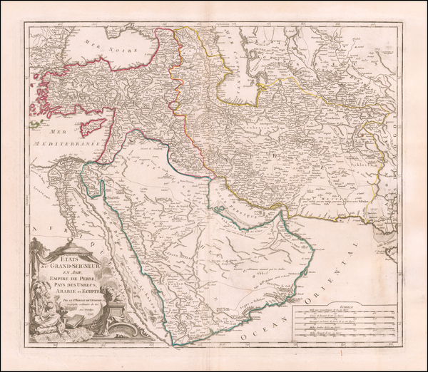 13-Middle East, Holy Land and Turkey & Asia Minor Map By Didier Robert de Vaugondy