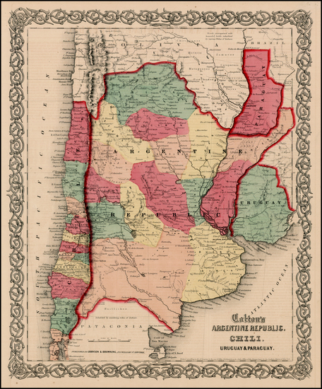 77-South America Map By Joseph Hutchins Colton