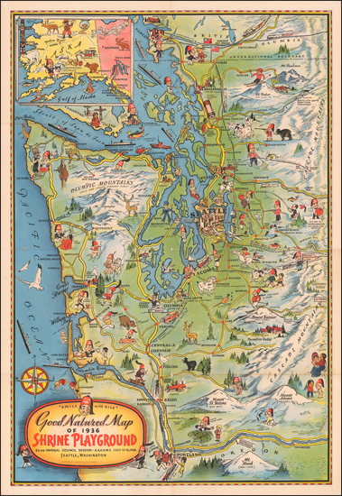 81-Washington Map By Farwest Lithography