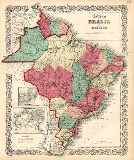 67-South America Map By Joseph Hutchins Colton