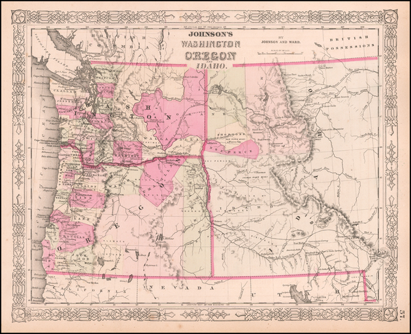 60-Rocky Mountains Map By Alvin Jewett Johnson  &  Benjamin P Ward