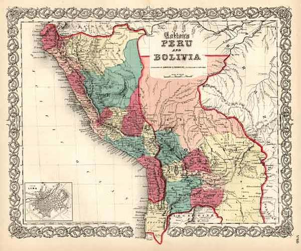 18-South America Map By Joseph Hutchins Colton