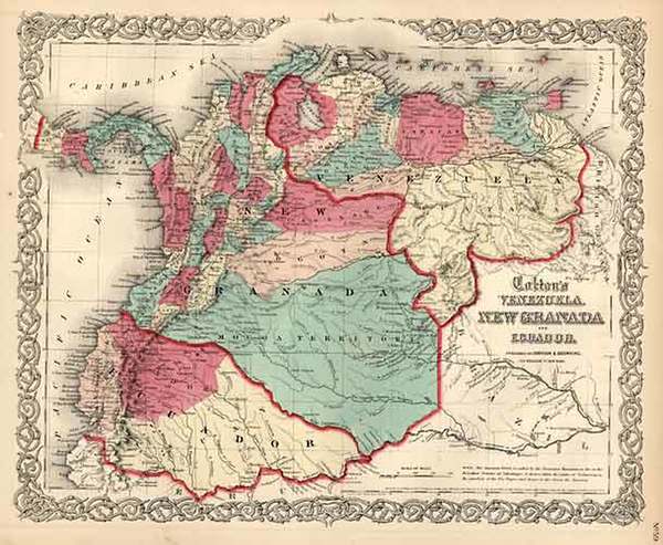 24-South America Map By Joseph Hutchins Colton