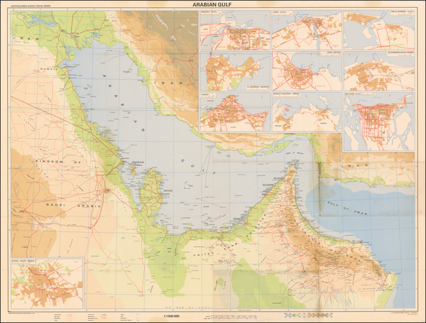 32-Middle East and Arabian Peninsula Map By John Bartholomew