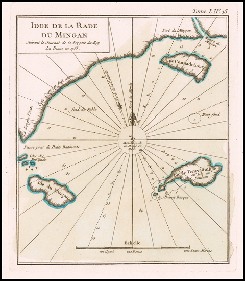 58-Eastern Canada Map By Jacques Nicolas Bellin