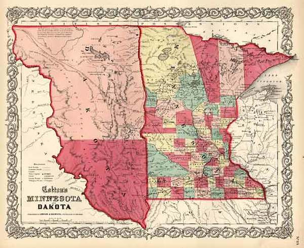 97-Midwest and Plains Map By Joseph Hutchins Colton