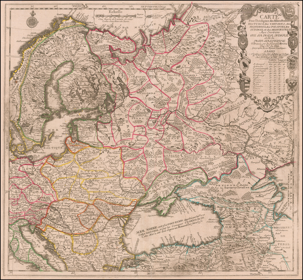 61-Poland, Russia, Ukraine and Baltic Countries Map By Nicolas de Fer