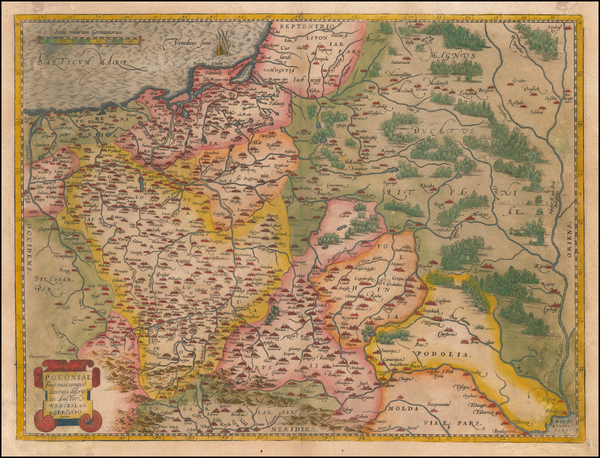 29-Poland Map By Abraham Ortelius