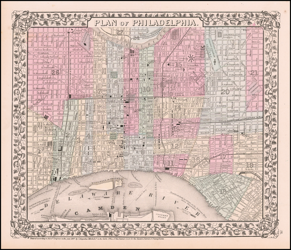 95-Pennsylvania Map By Samuel Augustus Mitchell Jr.