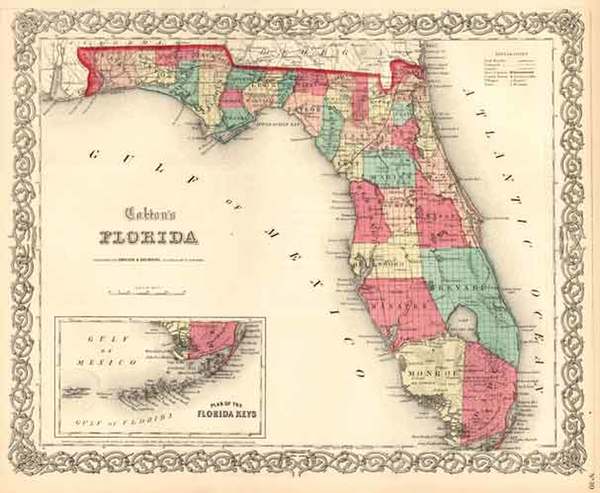 87-Southeast Map By Joseph Hutchins Colton